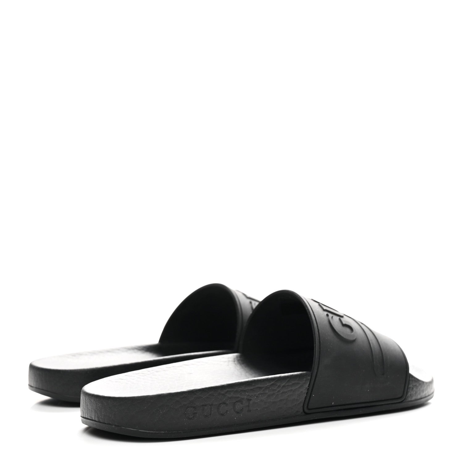 Gucci Rubber Womens Logo Slide Sandals 38 Black 5 of 10