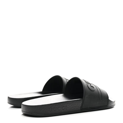 Gucci Rubber Womens Logo Slide Sandals 38 Black 5 of 10