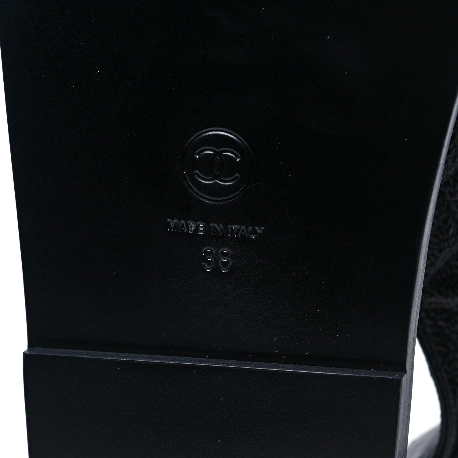 Chanel Grained Calfskin Velcro Dad Sandals 36 Black 6 of 9