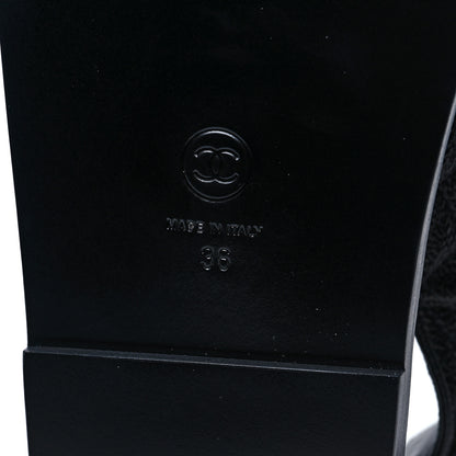 Chanel Grained Calfskin Velcro Dad Sandals 36 Black 6 of 9