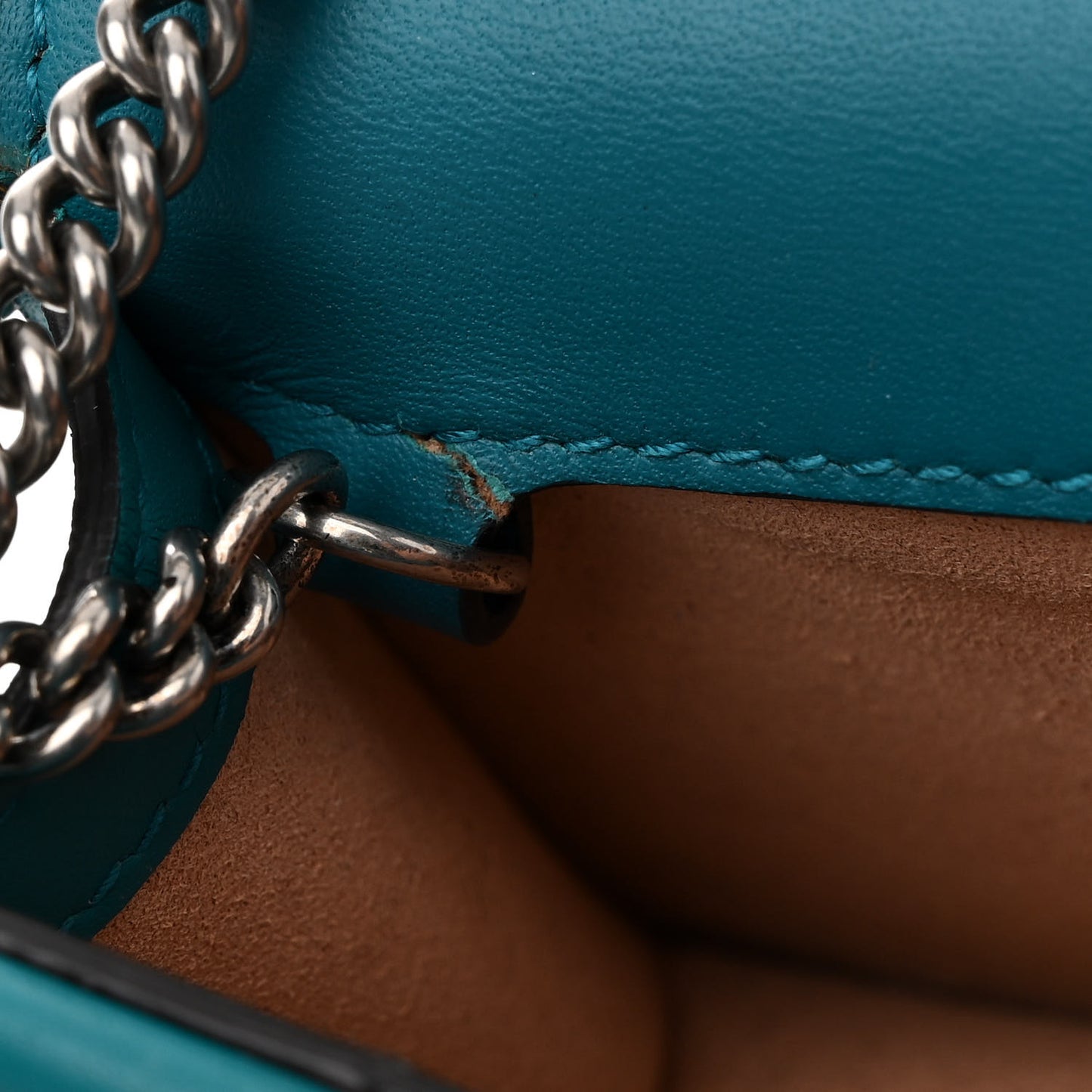 Velvet Super Mini Dionysus Shoulder Bag Pavone Cyan