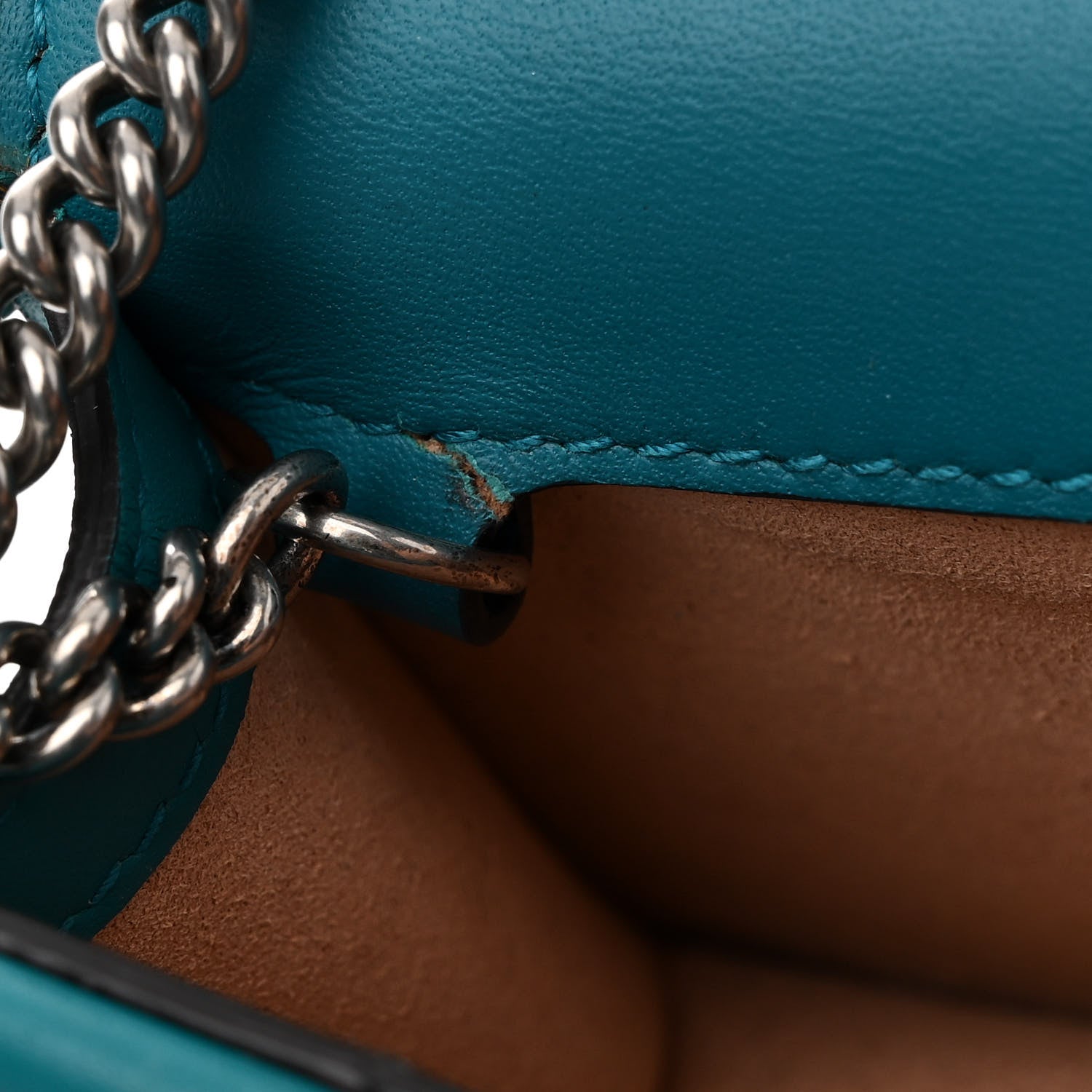 Gucci Velvet Super Mini Dionysus Shoulder Bag Pavone Cyan 12 of 12