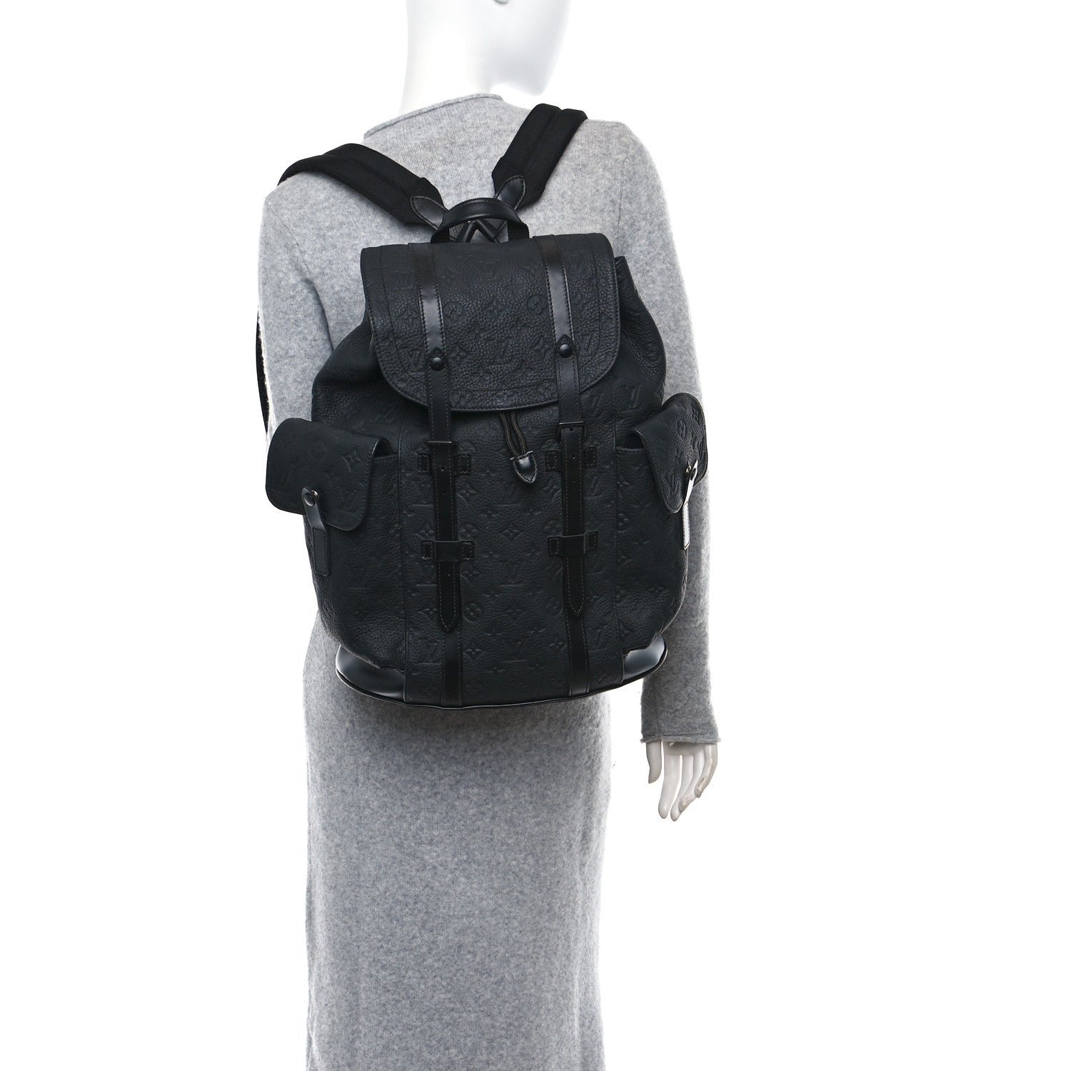 Louis Vuitton LOUIS VUITTON Taurillon Monogram Christopher MM Backpack Black 2 of 11