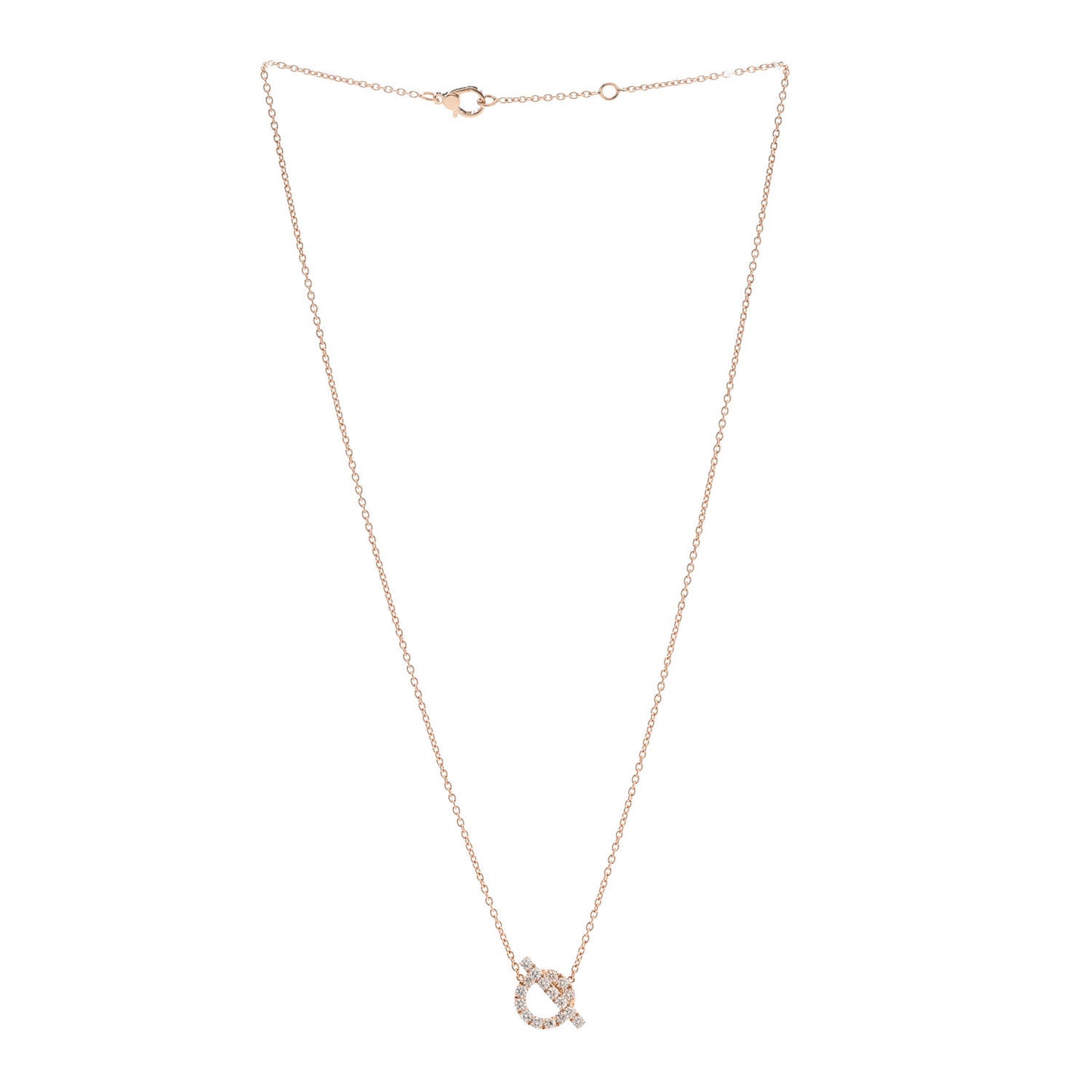 18K Rose Gold Diamond Finesse Pendant Necklace