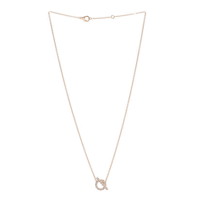 Hermes 18K Rose Gold Diamond Finesse Pendant Necklace 3 of 5