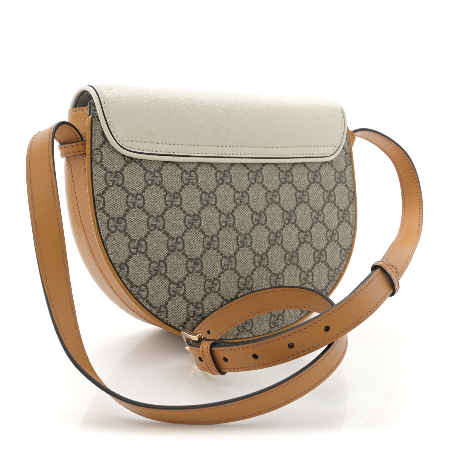 Gucci GG Supreme Monogram Calfskin Small Padlock Messenger Shoulder Bag Beige Mystic White Sun Oil 3 of 11