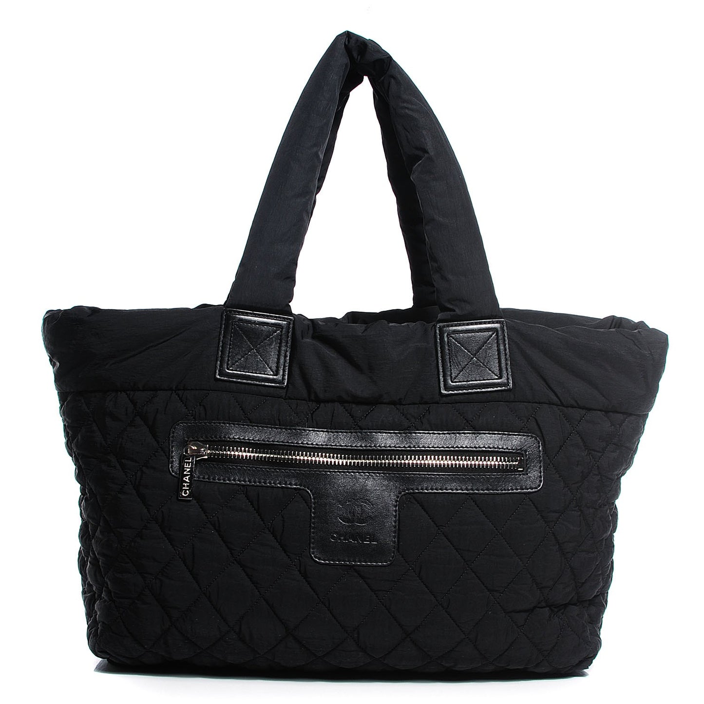 Nylon Quilted Large Coco Cocoon Tote Black
