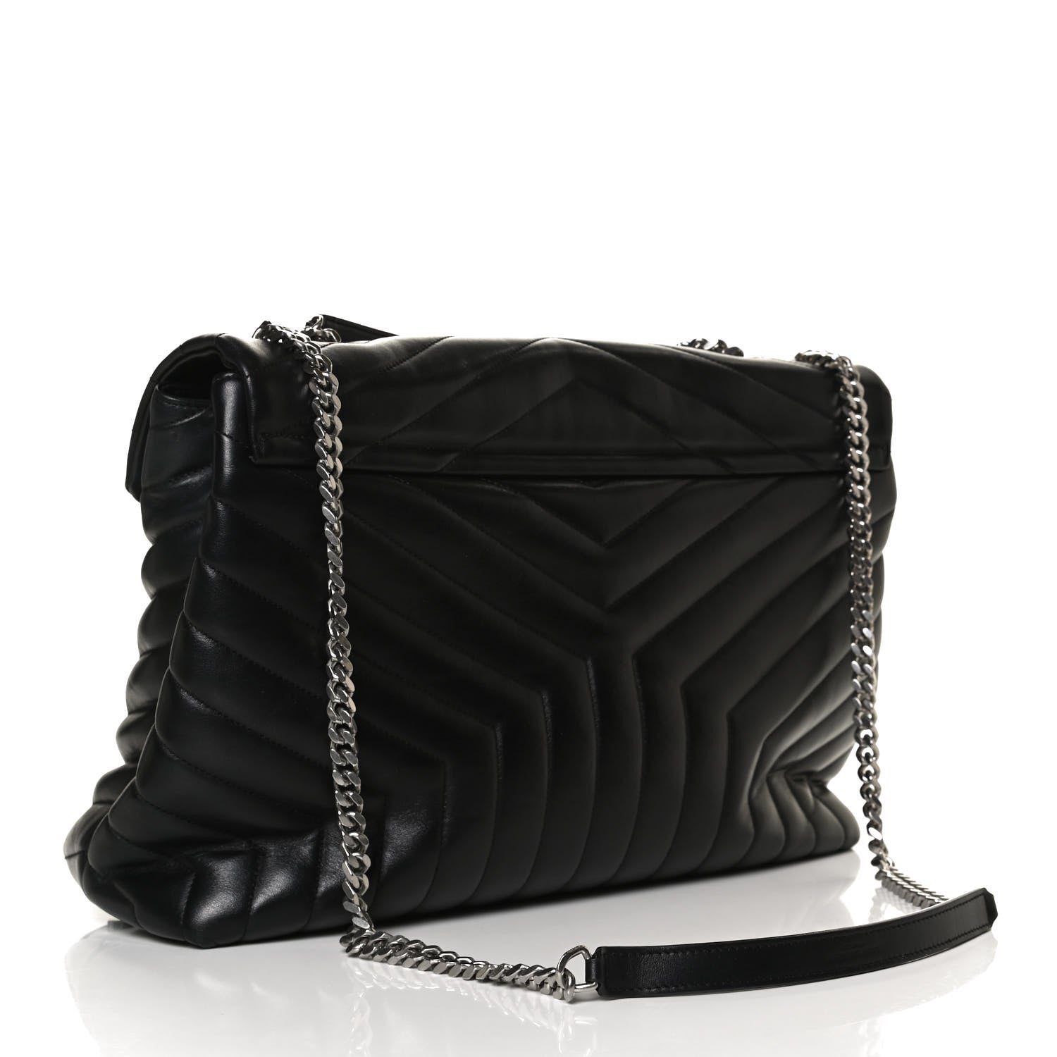 Saint Laurent Calfskin Y Quilted Monogram Large Loulou Chain Satchel Black 3 of 21
