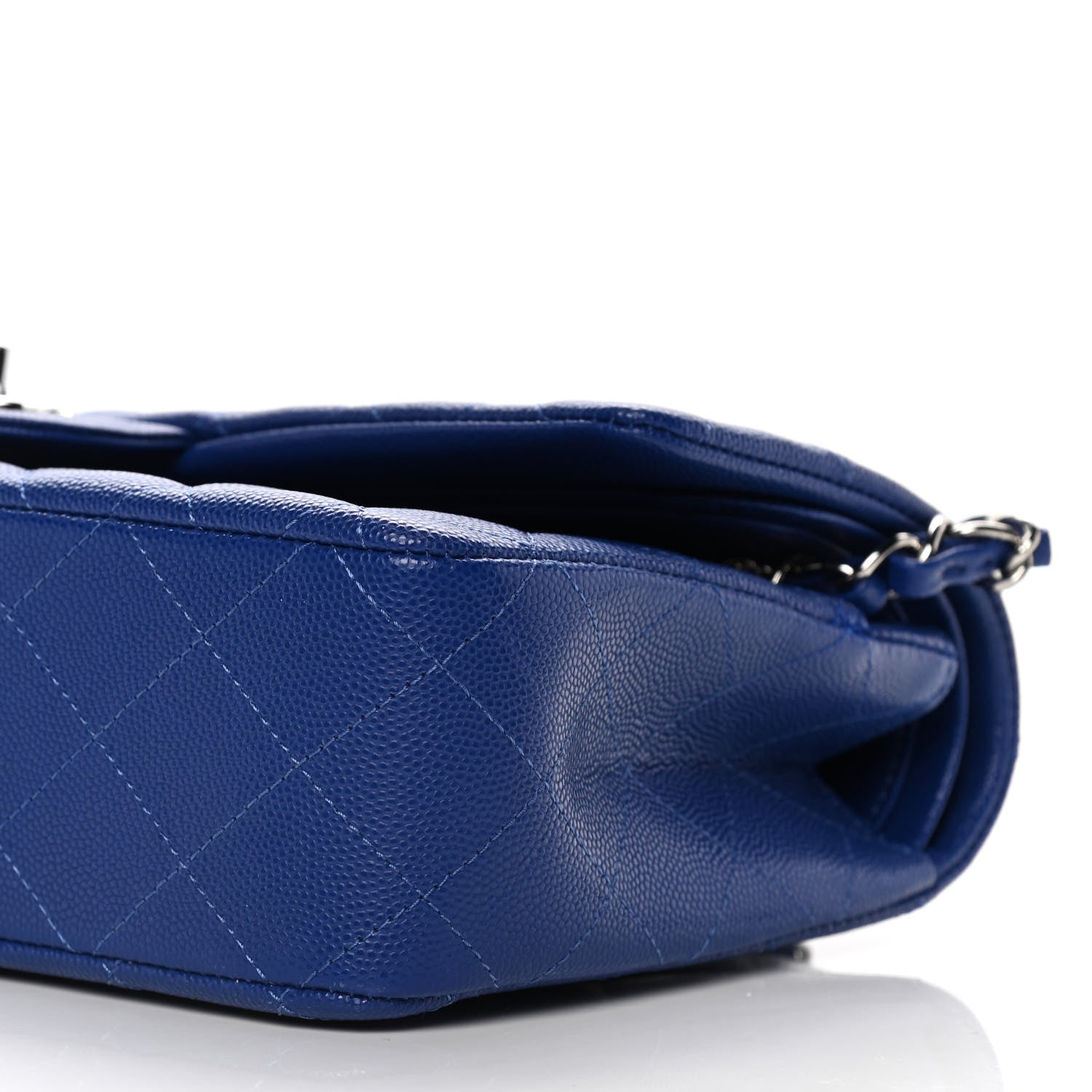 Chanel Caviar Quilted Medium Double Flap Blue 7 of 8
