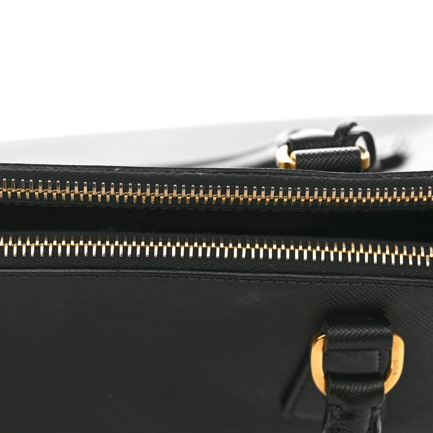Saffiano Lux Extra Large Galleria Double Zip Tote Black