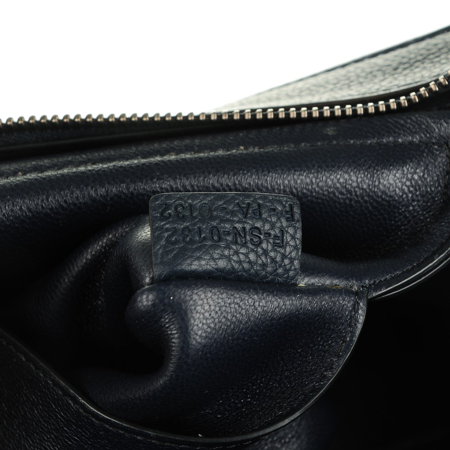 Drummed Calfskin Suede Medium Trapeze Navy