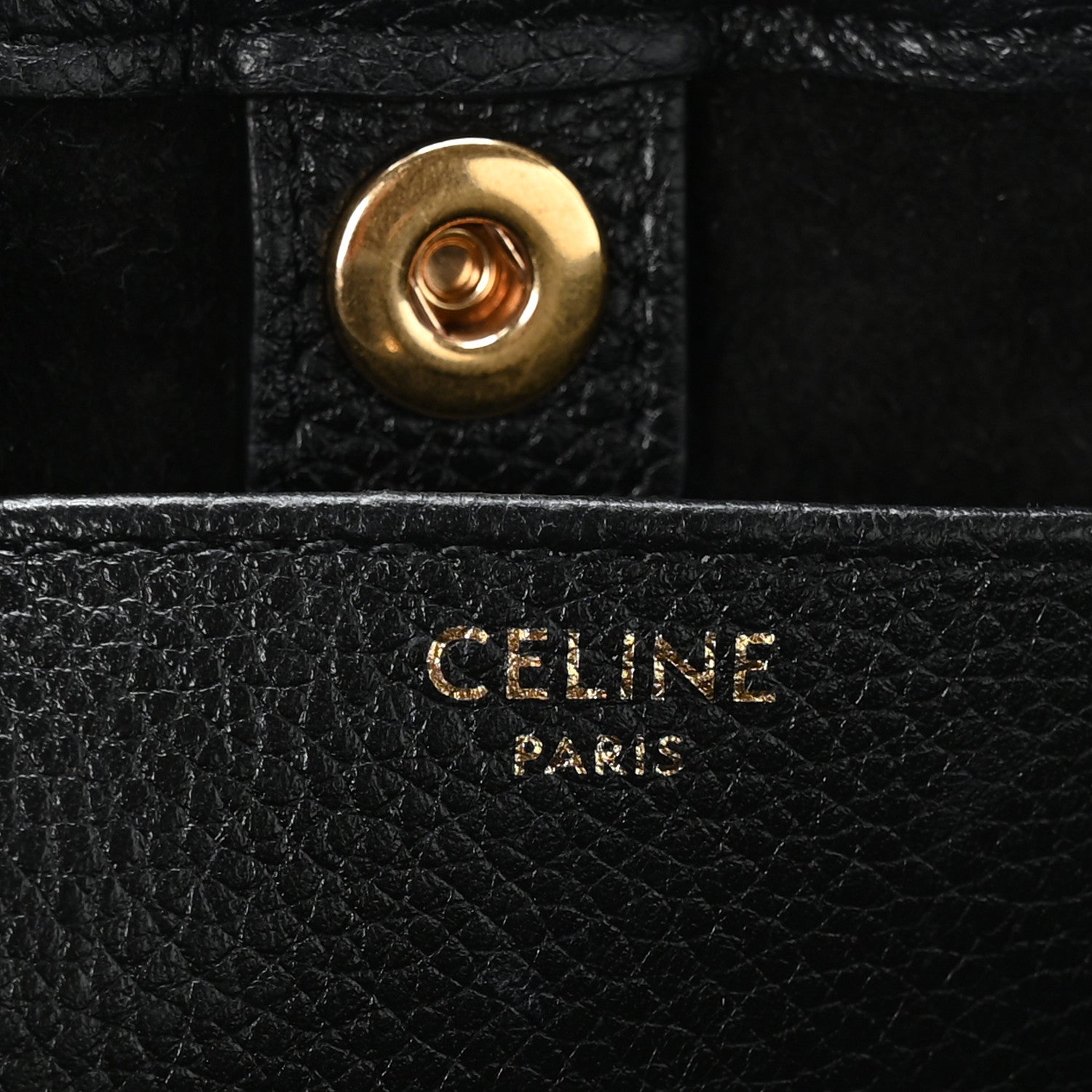 Celine Calfskin Cuir Small Triomphe Cabas Drawstring Black 6 of 10