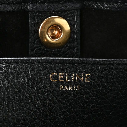 Celine Calfskin Cuir Small Triomphe Cabas Drawstring Black 6 of 10
