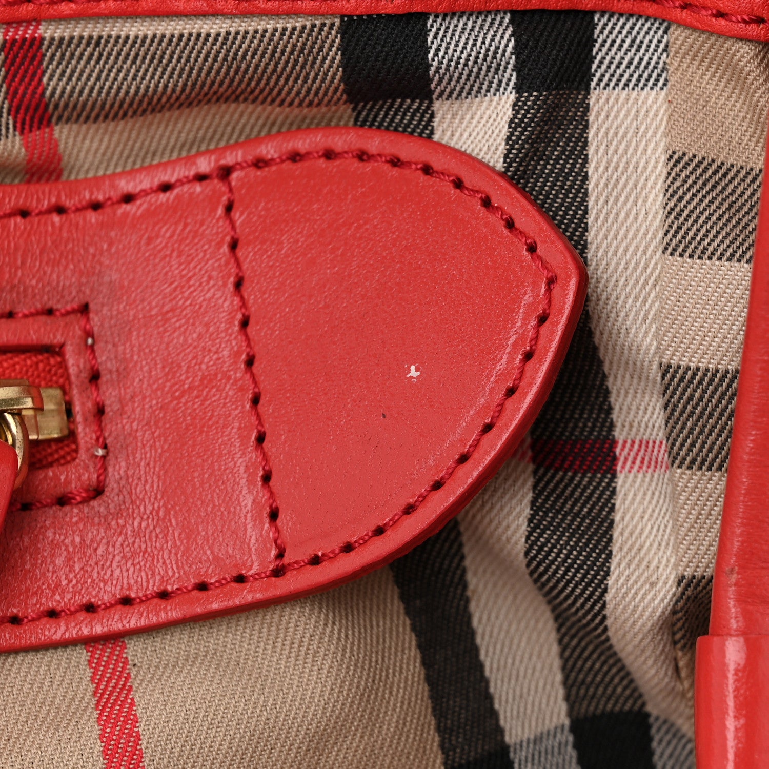 Burberry Grainy Calfskin Small Canterbury Tote Red 13 of 15