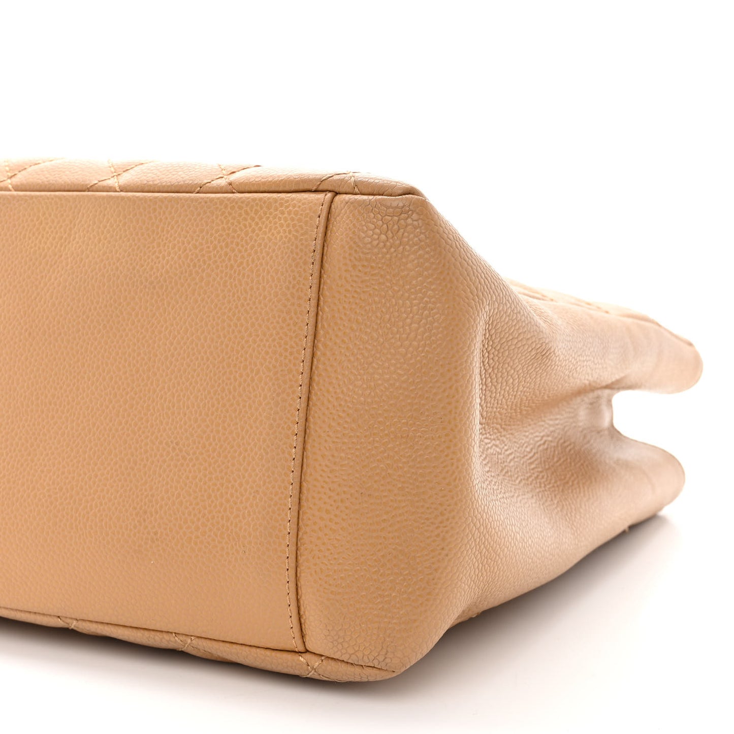 Caviar Quilted Grand Shopping Tote GST Dark Beige