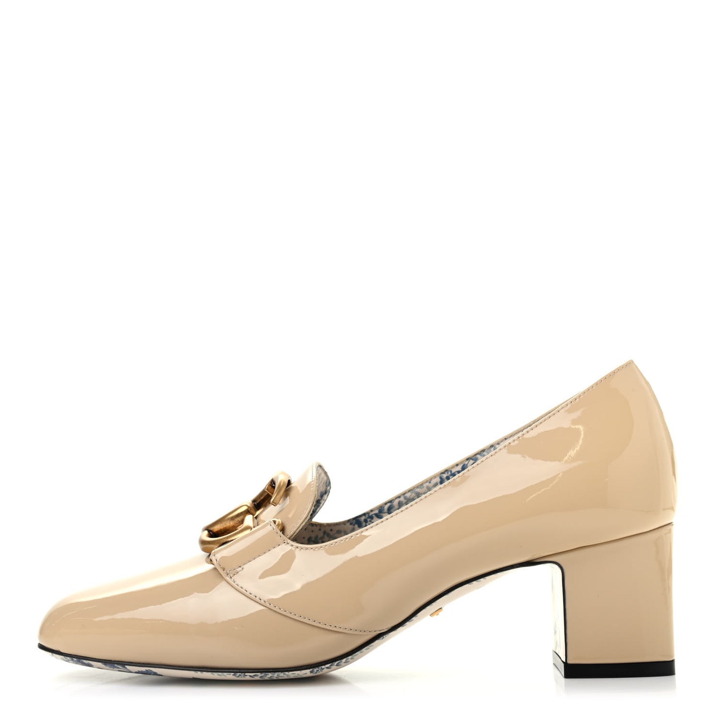Vernice GG Victoire 55mm Loafer Pumps 38 Sand Storm