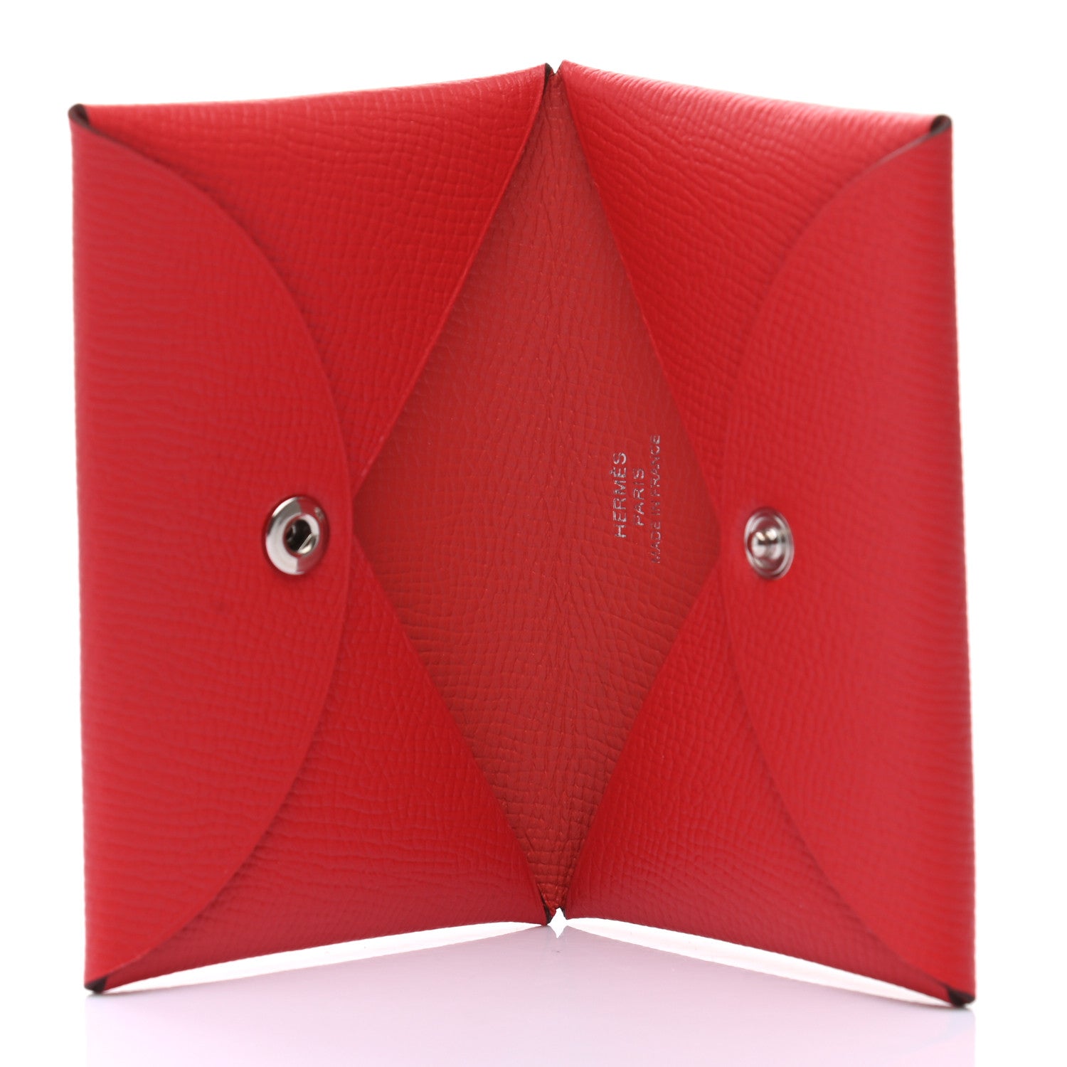 Hermes Epsom Verso Calvi Card Case Rouge Tomate Rose Jaipur 5 of 8