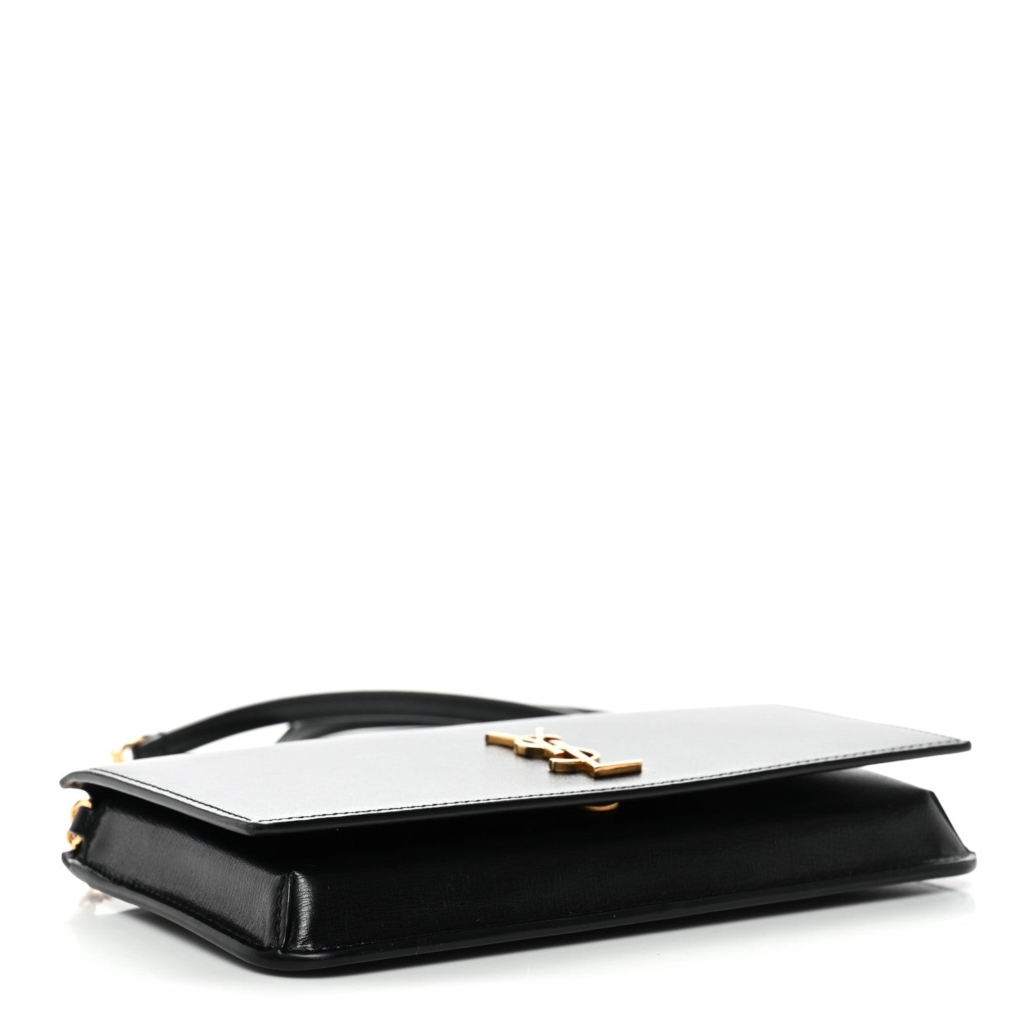 Saint Laurent Calfskin Monogram Cassandre Phone Holder With Strap Black 4 of 13