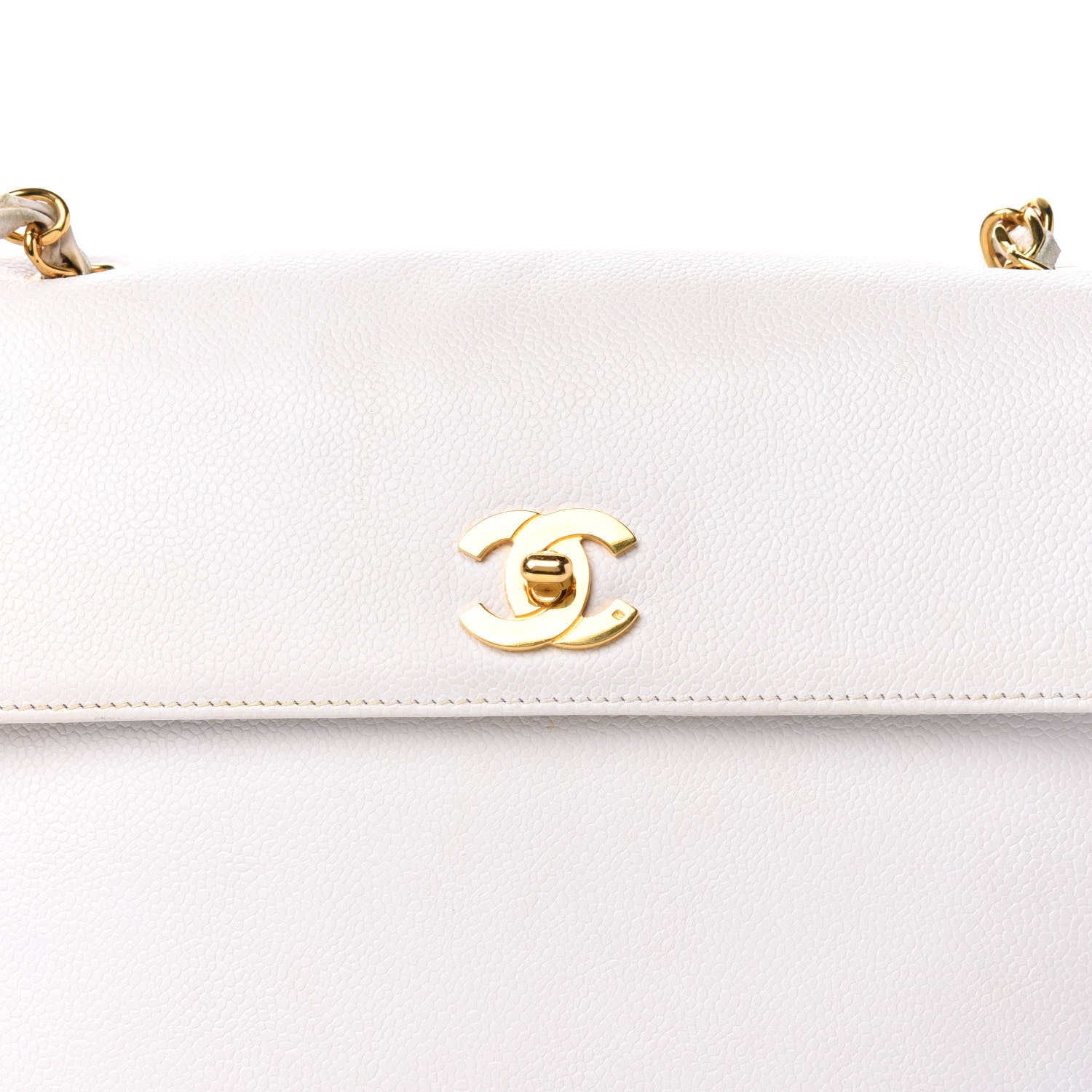 Chanel Caviar Flap Shoulder Bag White 18 of 20