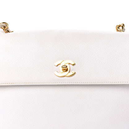 Chanel Caviar Flap Shoulder Bag White 18 of 20