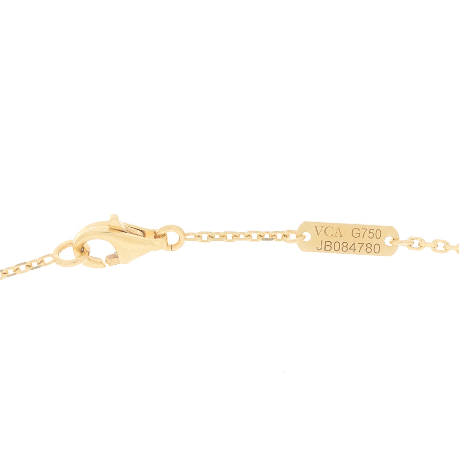 Van Cleef & Arpels 18K Yellow Gold Mother of Pearl Vintage Alhambra Pendant Necklace 4 of 5