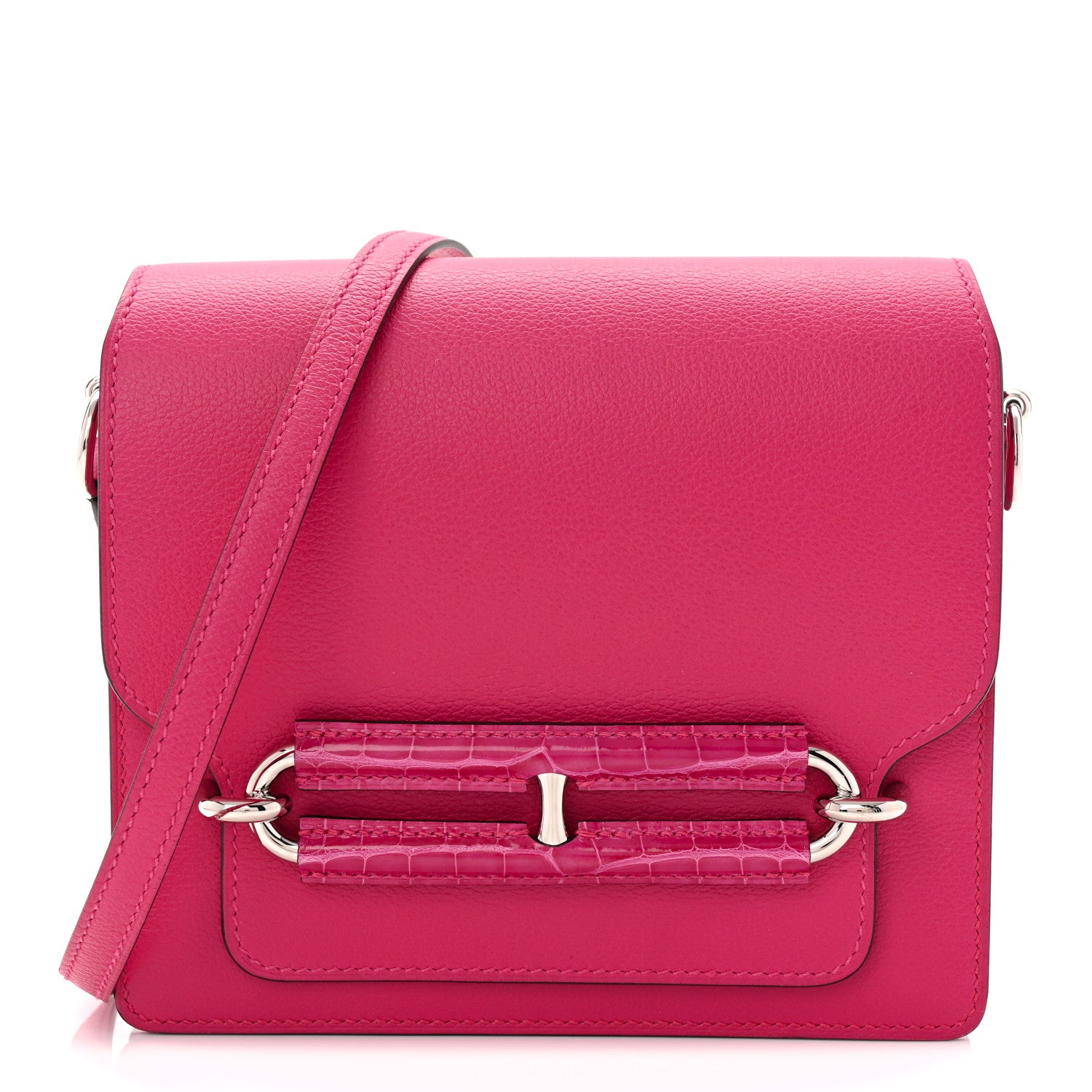 Hermes Evercolor Matte Alligator Mini Touch Sac Roulis Rose Mexico 8 of 12