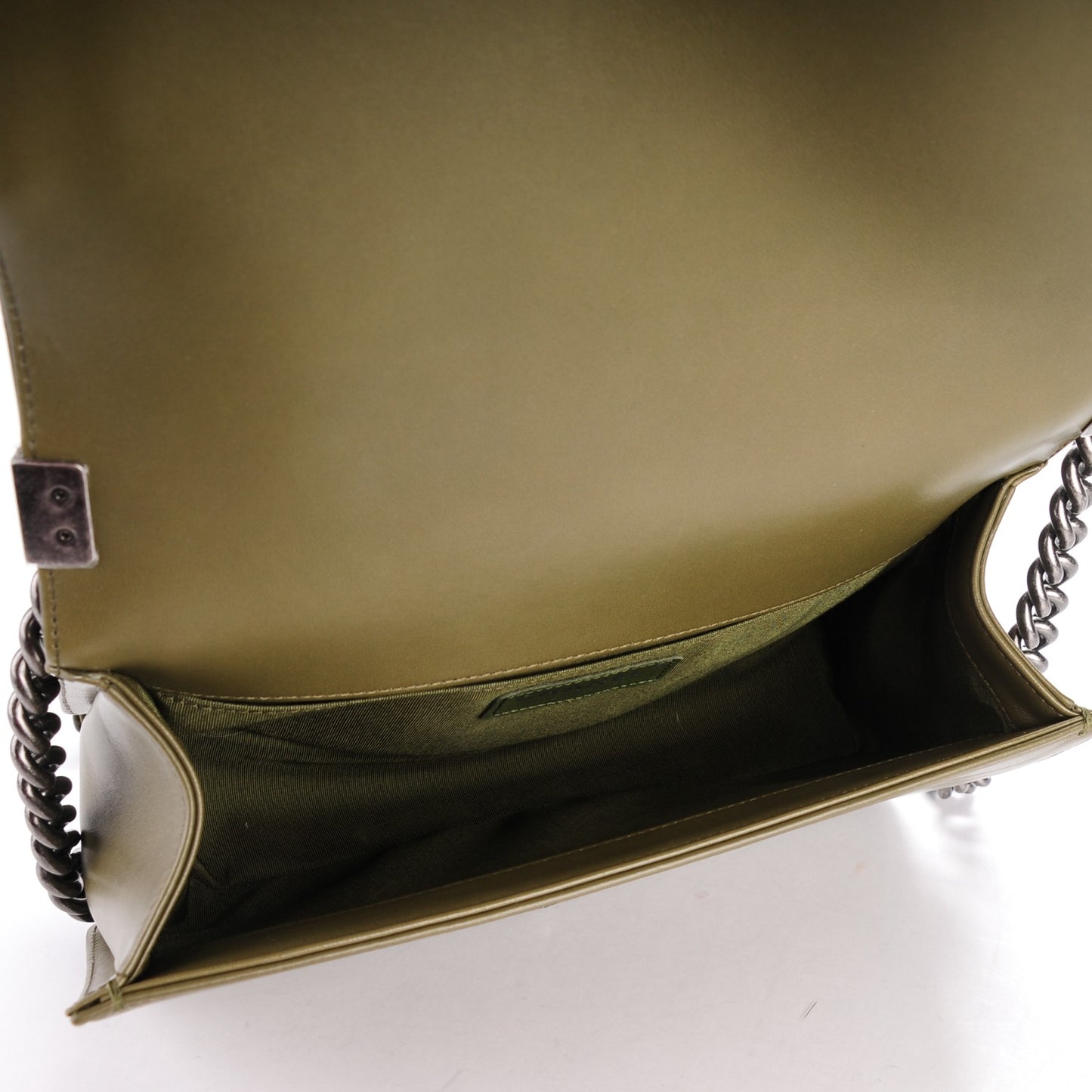 Tweed Lambskin Medium Boy Flap Khaki