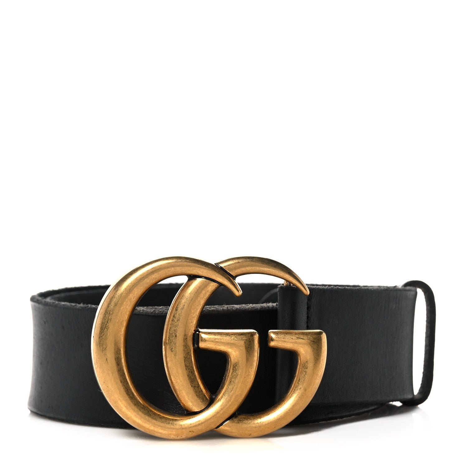 Gucci Faded Calfskin Double G 40mm Belt 80 32 Black 1 of 5