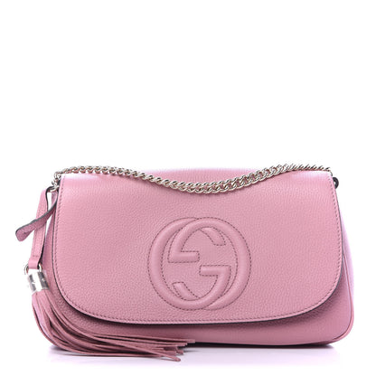 Gucci Pebbled Calfskin Medium Soho Flap Crossbody Pink 1 of 11