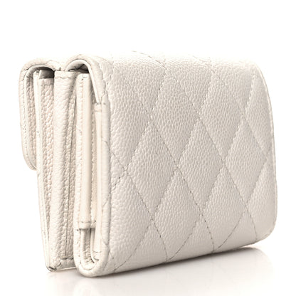 Chanel Caviar Quilted Double Flap Wallet Light White 3 of 14