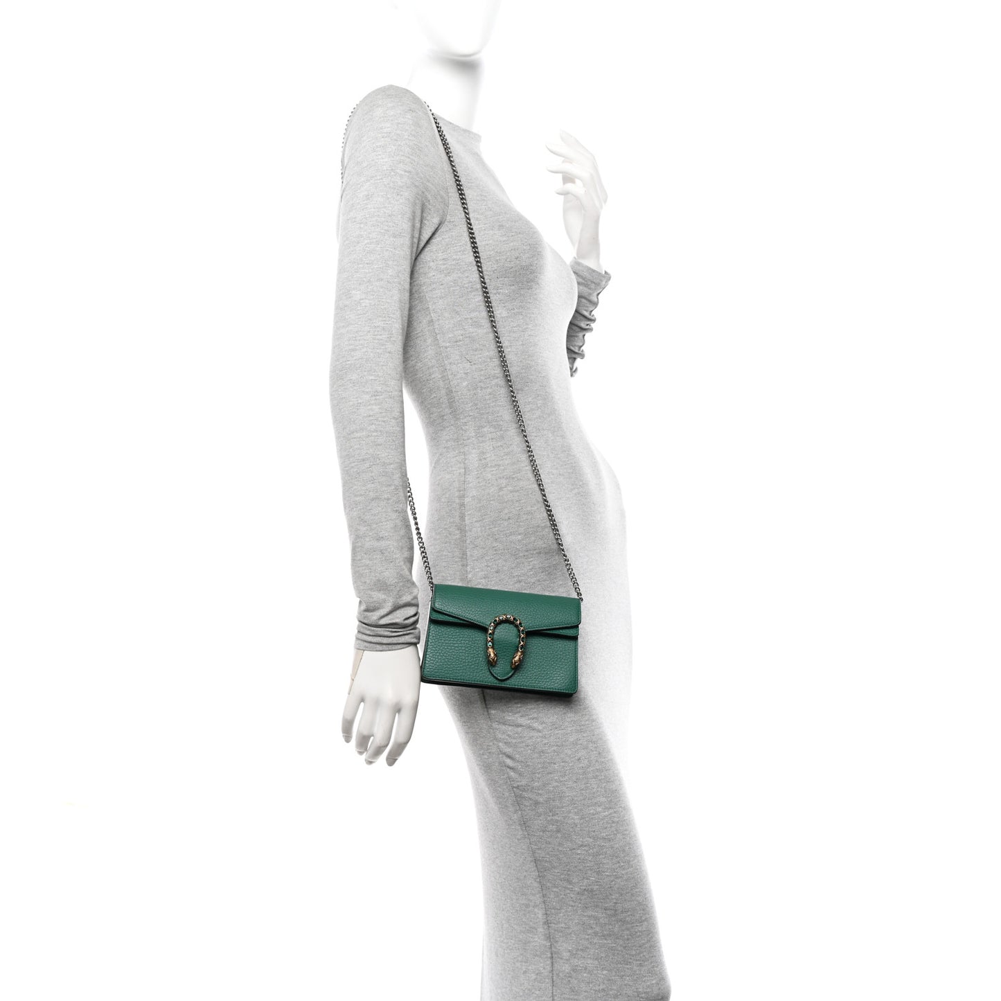 Dollar Calfskin Crystal Super Mini Dionysus Shoulder Bag Emerald