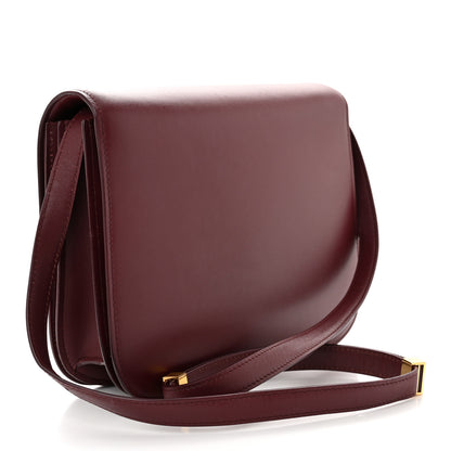 Celine Box Calfskin Medium Classic Box Flap Bag Burgundy 3 of 12