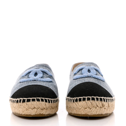 Chanel Denim CC Espadrilles 38 Blue Black 2 of 11