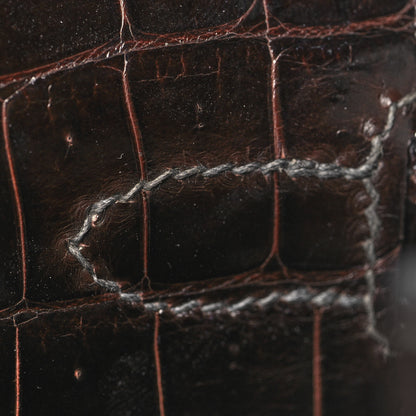 Hermes Shiny Niloticus Crocodile Kelly Sellier 28 Macassar 23 of 38