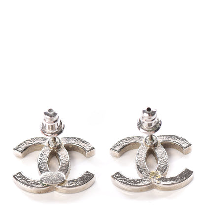 Chanel Crystal CC Stud Earrings Silver 2 of 4