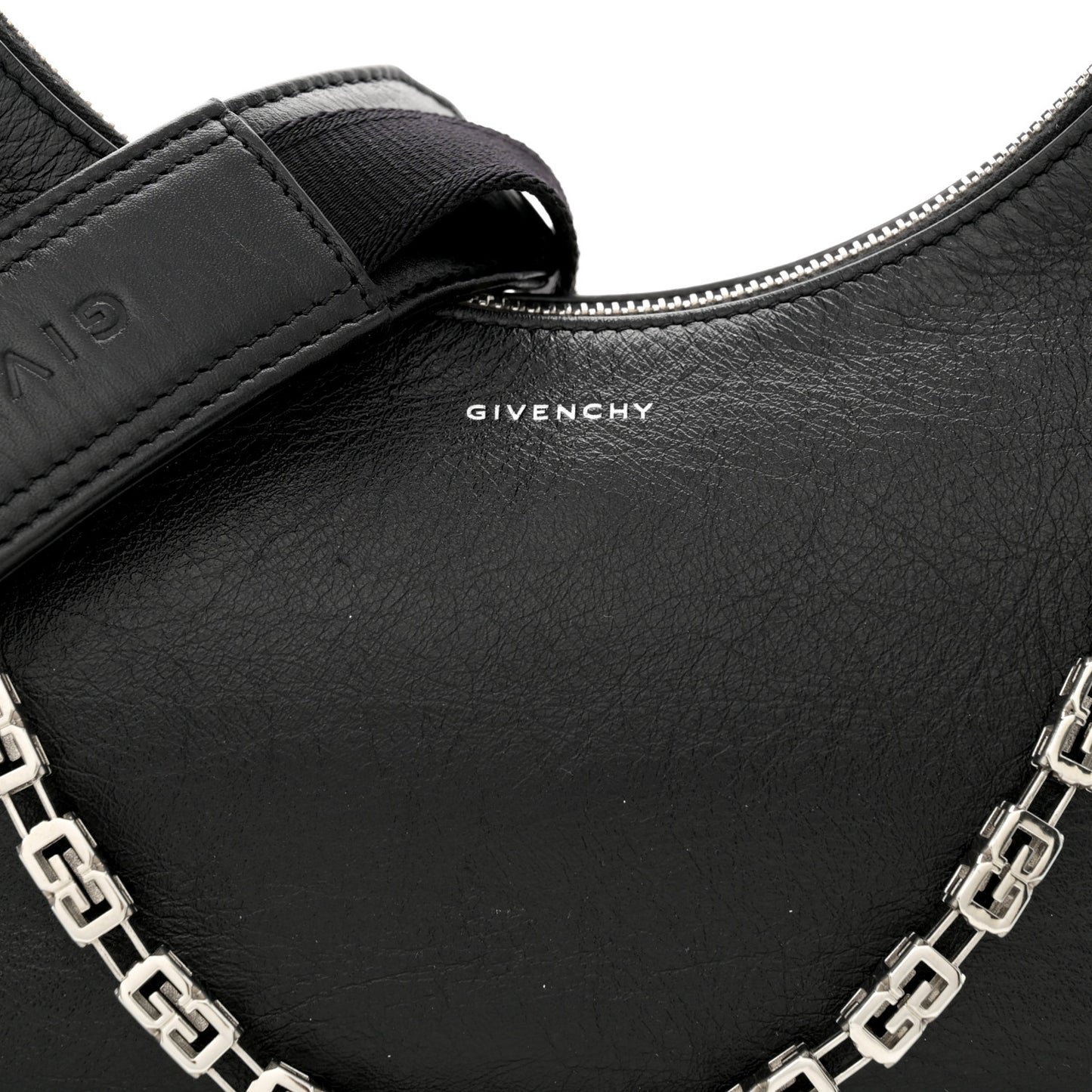 Smooth Calfskin Small Moon Cut Out Shoulder Bag Black