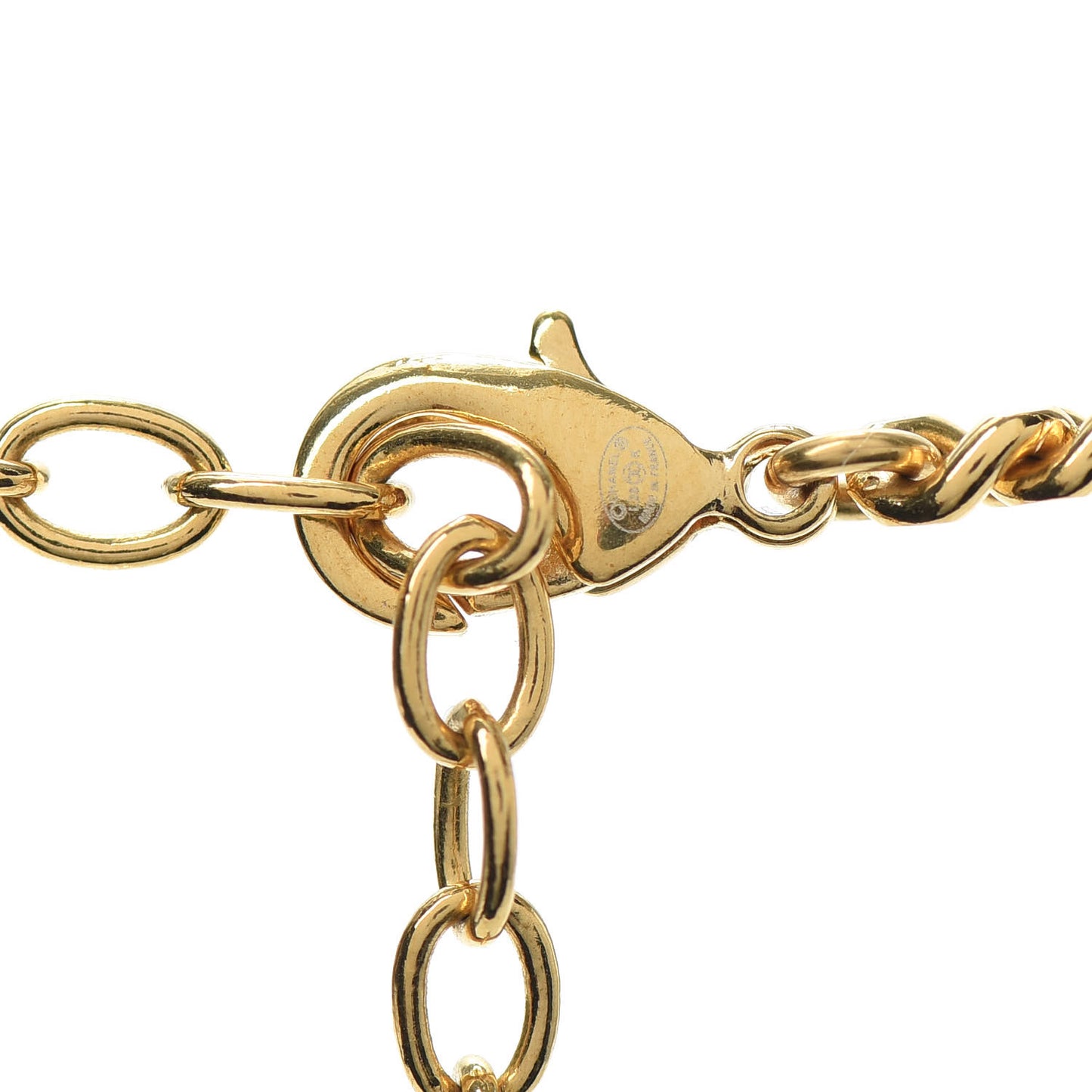 Metal Natural Stones CC Necklace Gold