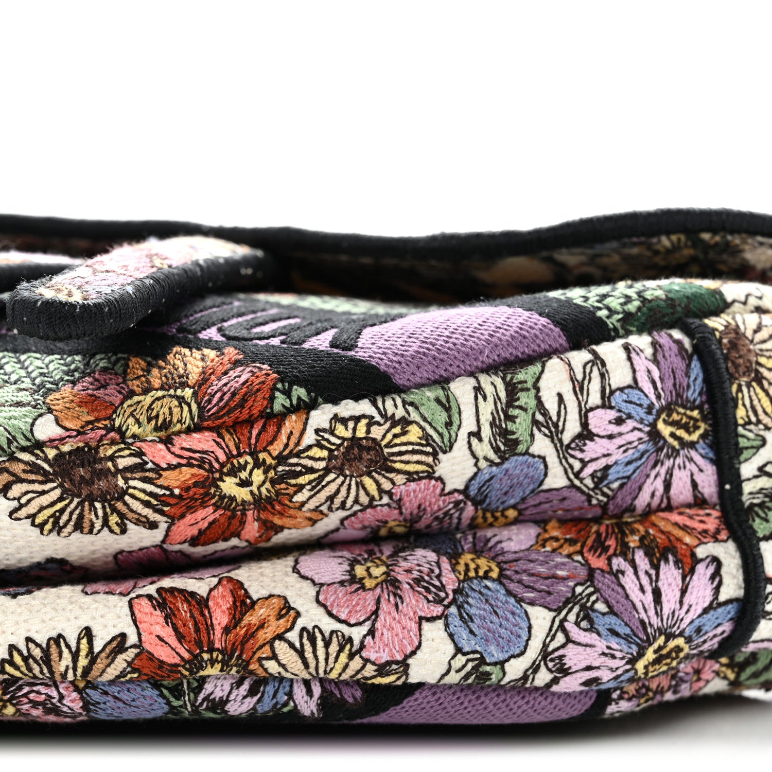 Christian Dior Canvas Embroidered 4 Saisons Été Saddle Bag White Multicolor 10 of 11