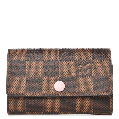 Louis Vuitton Damier Ebene Multicles 6 Key Holder Rose Ballerine 1 of 7