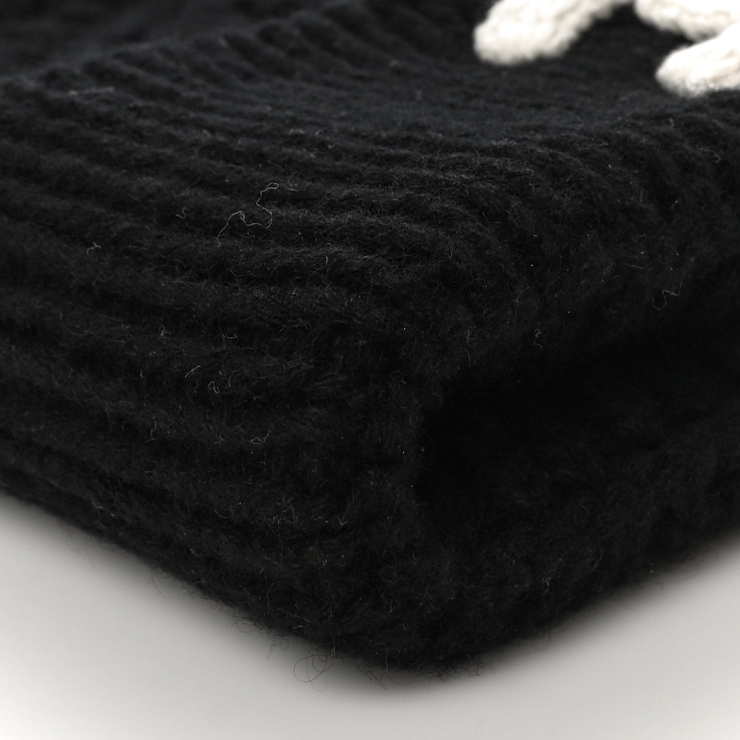Chanel Cashmere CC Beanie Hat Black White 7 of 8