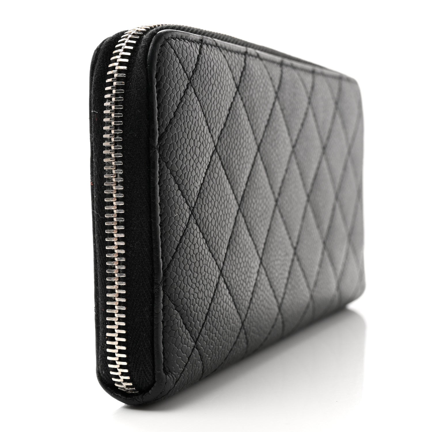 Chanel Caviar Quilted Large Gusset Zip Around Wallet Black 3 of 9