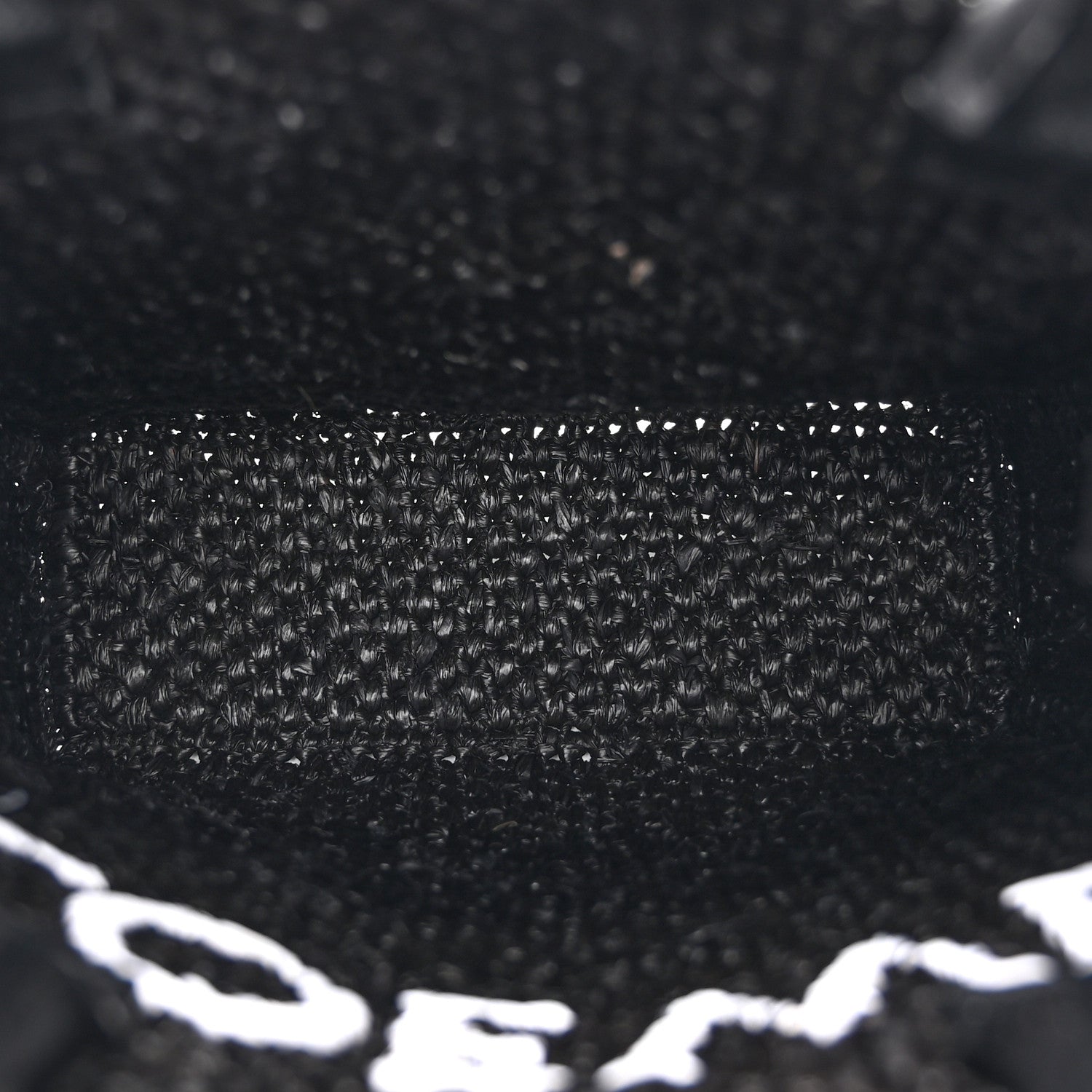 Loewe Raffia Calfskin Standard A5 Tote Bag Black White 5 of 9