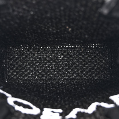 Loewe Raffia Calfskin Standard A5 Tote Bag Black White 5 of 9