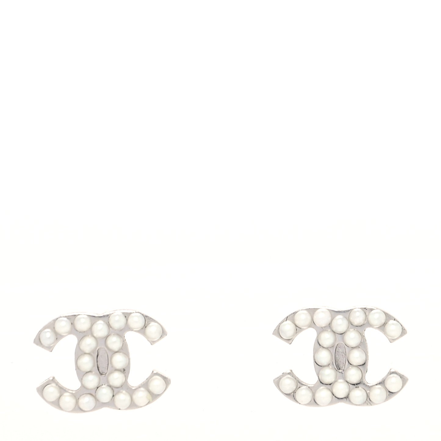 Pearl CC Earrings Silver