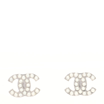 Chanel Pearl CC Earrings Silver 1 of 4