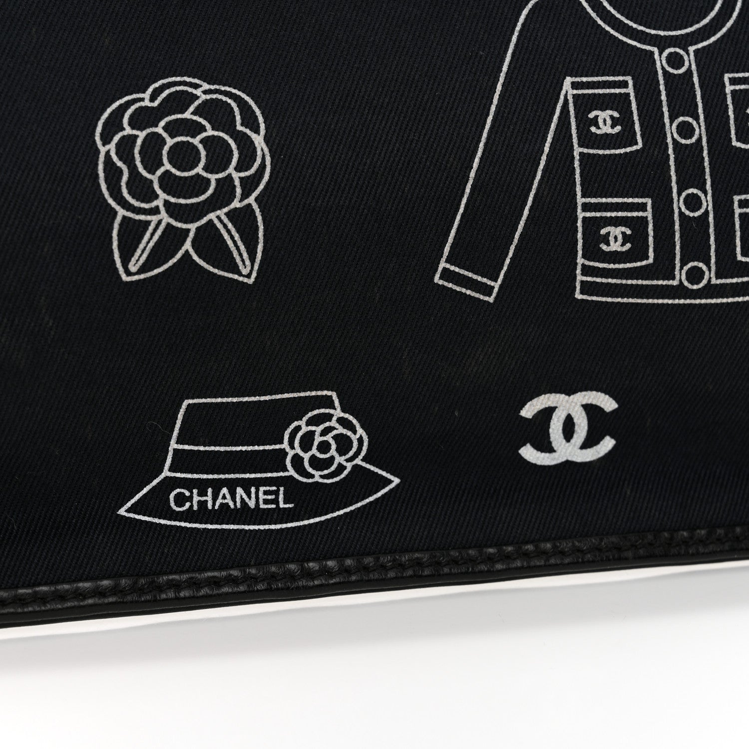Chanel Canvas Coco Small Shopping Tote Black White 16 of 18