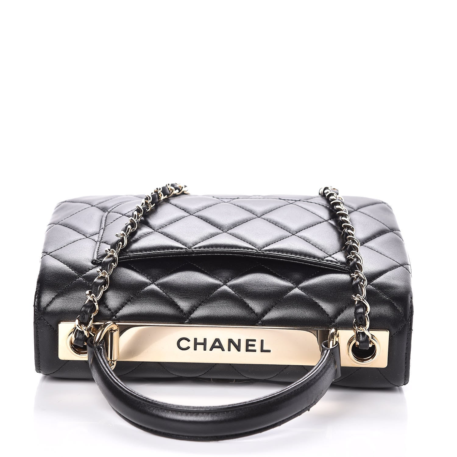 Chanel Lambskin Quilted Small Trendy CC Dual Handle Flap Bag Black 10 of 13