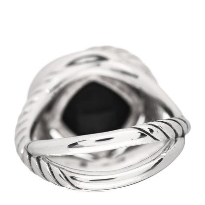 David Yurman Sterling Silver Black Onyx 11mm Infinity Ring 52 6 4 of 5