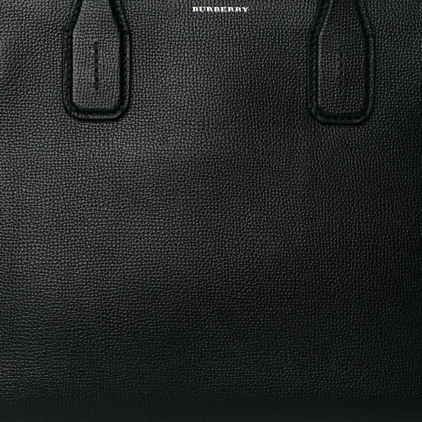 Grainy Calfskin Vintage Check Medium Banner Tote Black