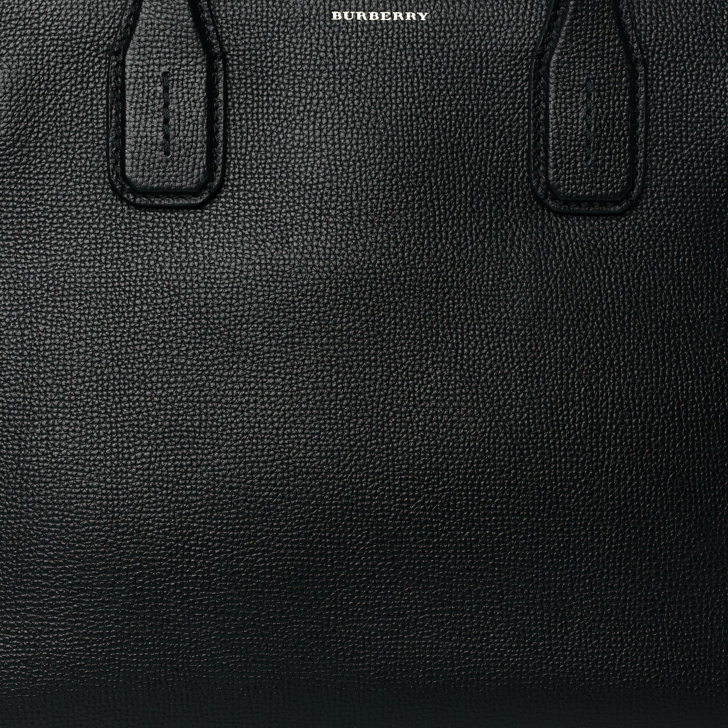 Burberry Grainy Calfskin Vintage Check Medium Banner Tote Black 7 of 9